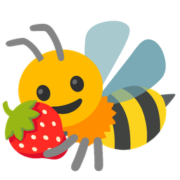 honeybee and strawberry