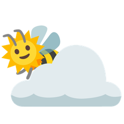 honeybee and sun behind cloud