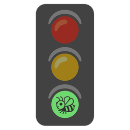 honeybee and vertical traffic light