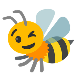 Honeybee and Winking face