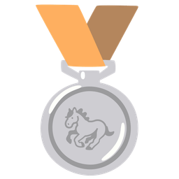horse and 2nd place medal