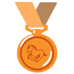 horse and 3rd place medal