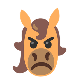 horse and angry face