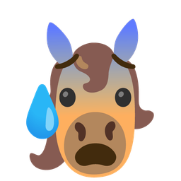 Horse and Anxious face with sweat