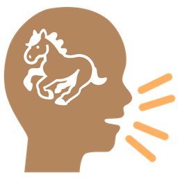 horse and busts in silhouette