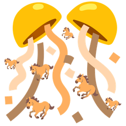 horse and confetti ball