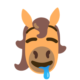 horse and drooling face