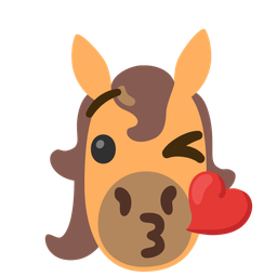 Horse and Face blowing a kiss