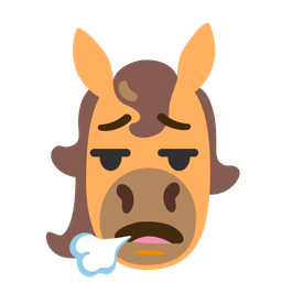 horse and face exhaling
