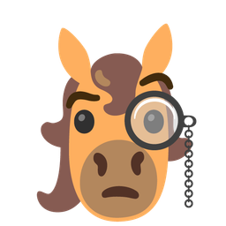 horse and face with monocle