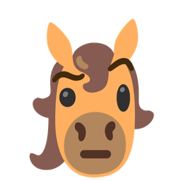 horse and face with raised eyebrow