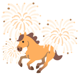 horse and fireworks