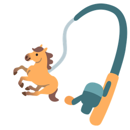horse and fishing pole