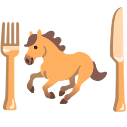 Horse and Fork and knife with plate