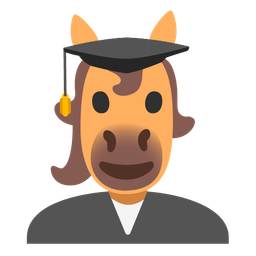 horse and graduation cap