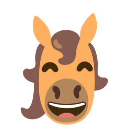 Horse and Grinning face with smiling eyes