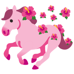 horse and hibiscus