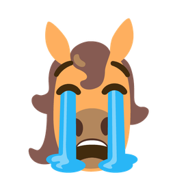 Horse and Loudly crying face