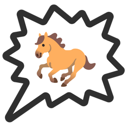 horse and right anger bubble