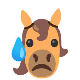 Horse and Sad but relieved face