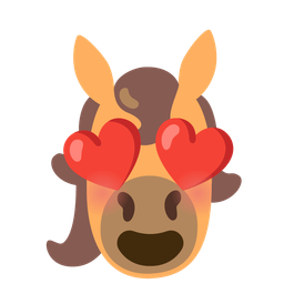 Horse and Smiling face with heart-eyes