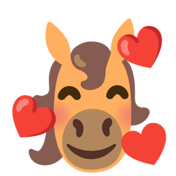 Horse and Smiling face with hearts