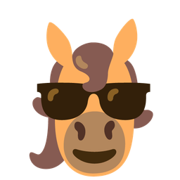 Horse and Smiling face with sunglasses