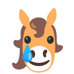 Horse and Smiling face with tear