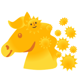 Horse and Sun with face