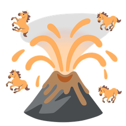 horse and volcano