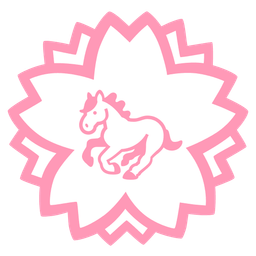 horse and white flower