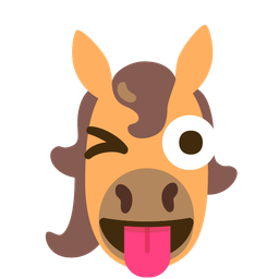 Horse and Winking face with tongue