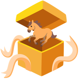 horse and wrapped gift