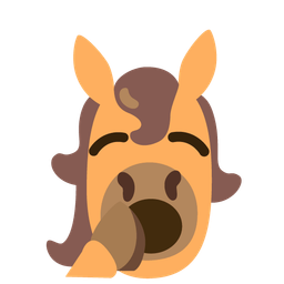 horse and yawning face