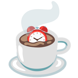 Hot beverage and Alarm clock