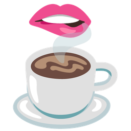 Hot beverage and Biting lip