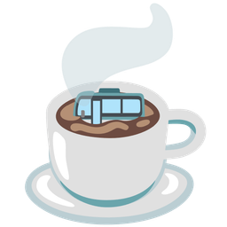 Hot beverage and Bus