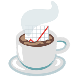 Hot beverage and Chart increasing
