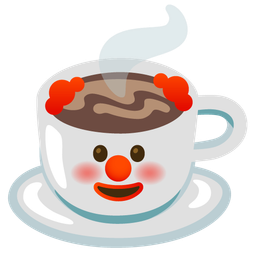 Hot beverage and Clown face
