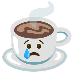 Hot beverage and Crying face