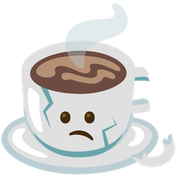 Hot beverage and Face with head-bandage