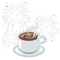 Hot beverage and Fireworks