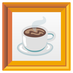 Hot beverage and Framed picture