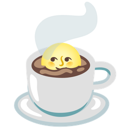 Hot beverage and Full moon face