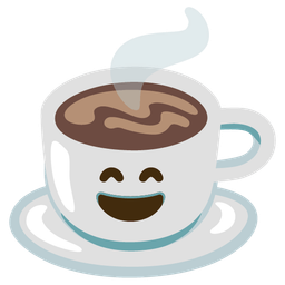 Hot beverage and Grinning face with smiling eyes