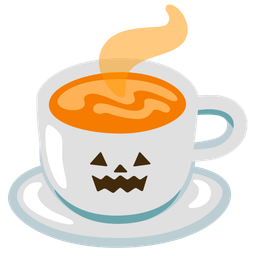 Hot beverage and Jack-o-lantern