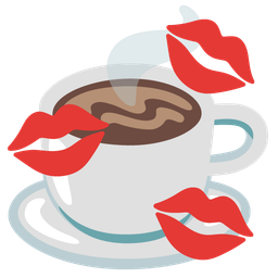 Hot beverage and Kiss mark