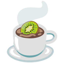 Hot beverage and Kiwi fruit