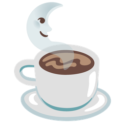 Hot beverage and Last quarter moon face