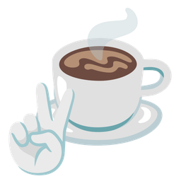 Hot beverage and Peace symbol